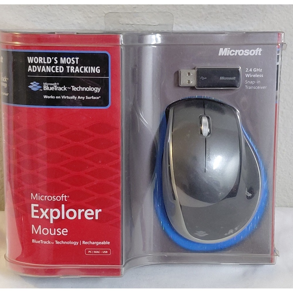 Microsoft Explorer Mouse BlueTrack Rechargeable Wireless USB Mouse New Sealed